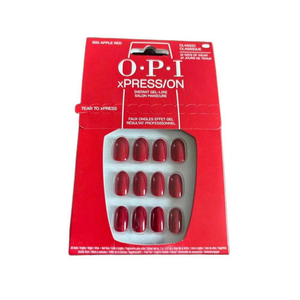 opi xpress/on press-on nails – big red apple – brand new